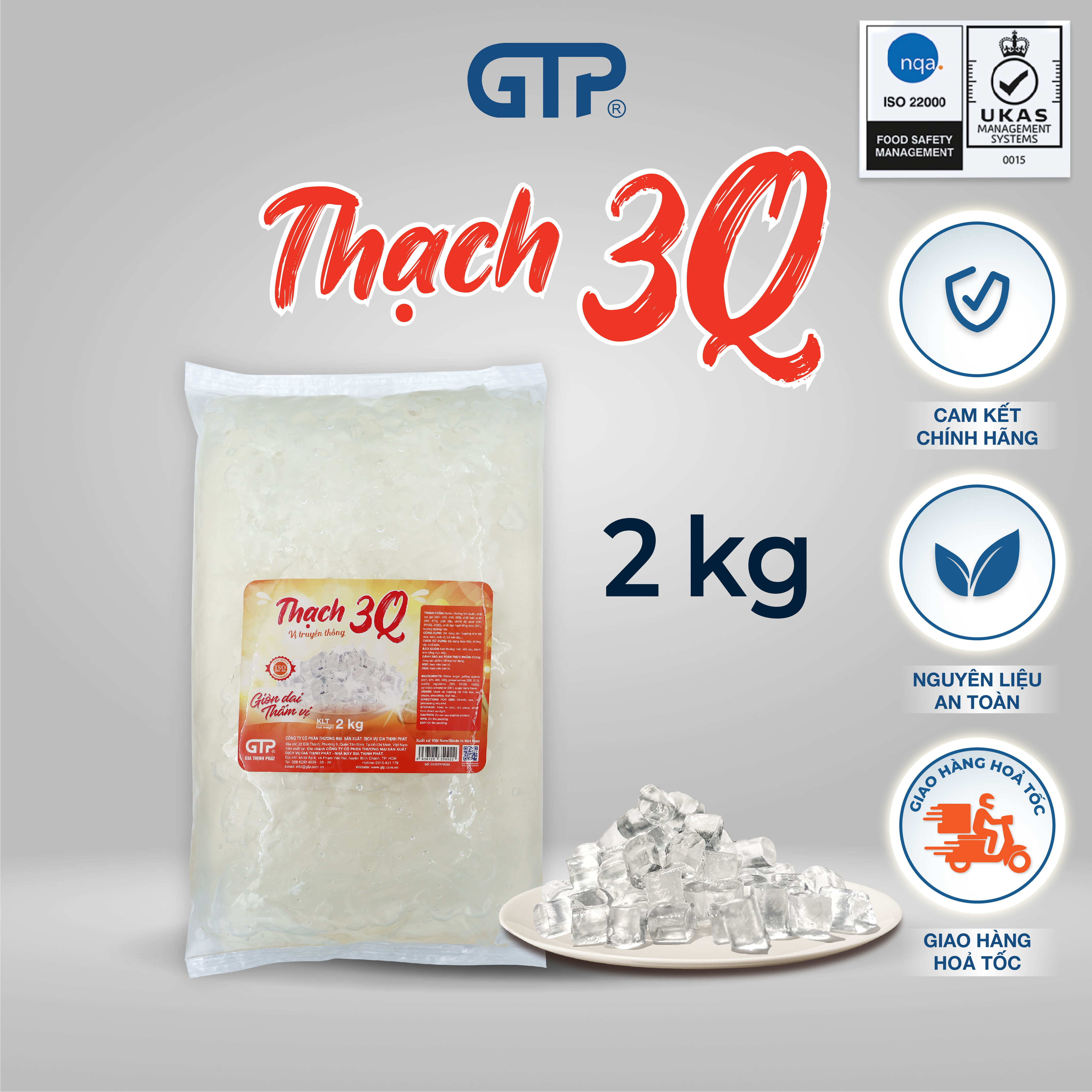 Hạt 3Q GTP (Túi 2kg) - Trân châu trắng