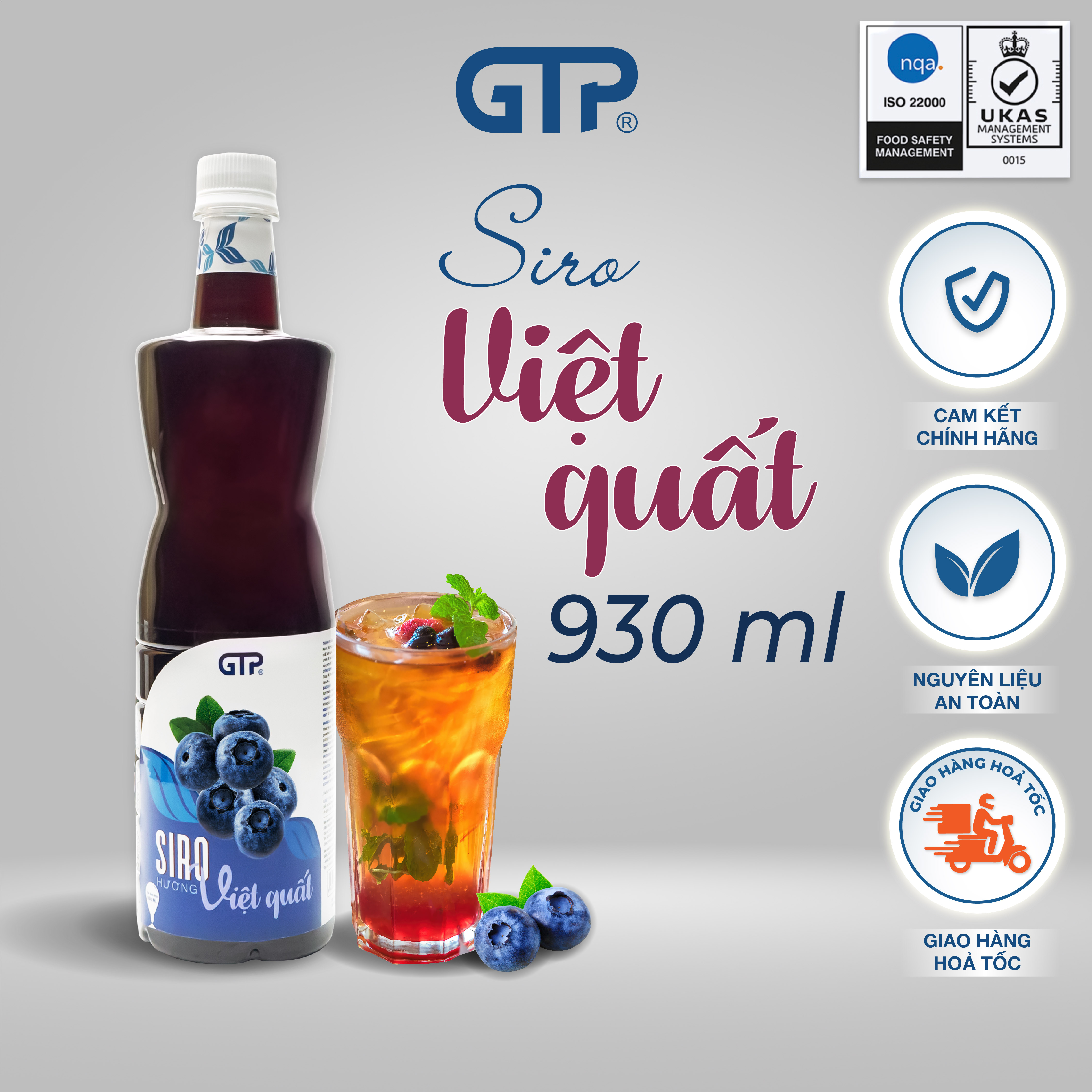 Syrup Việt Quất GTP 930 ml