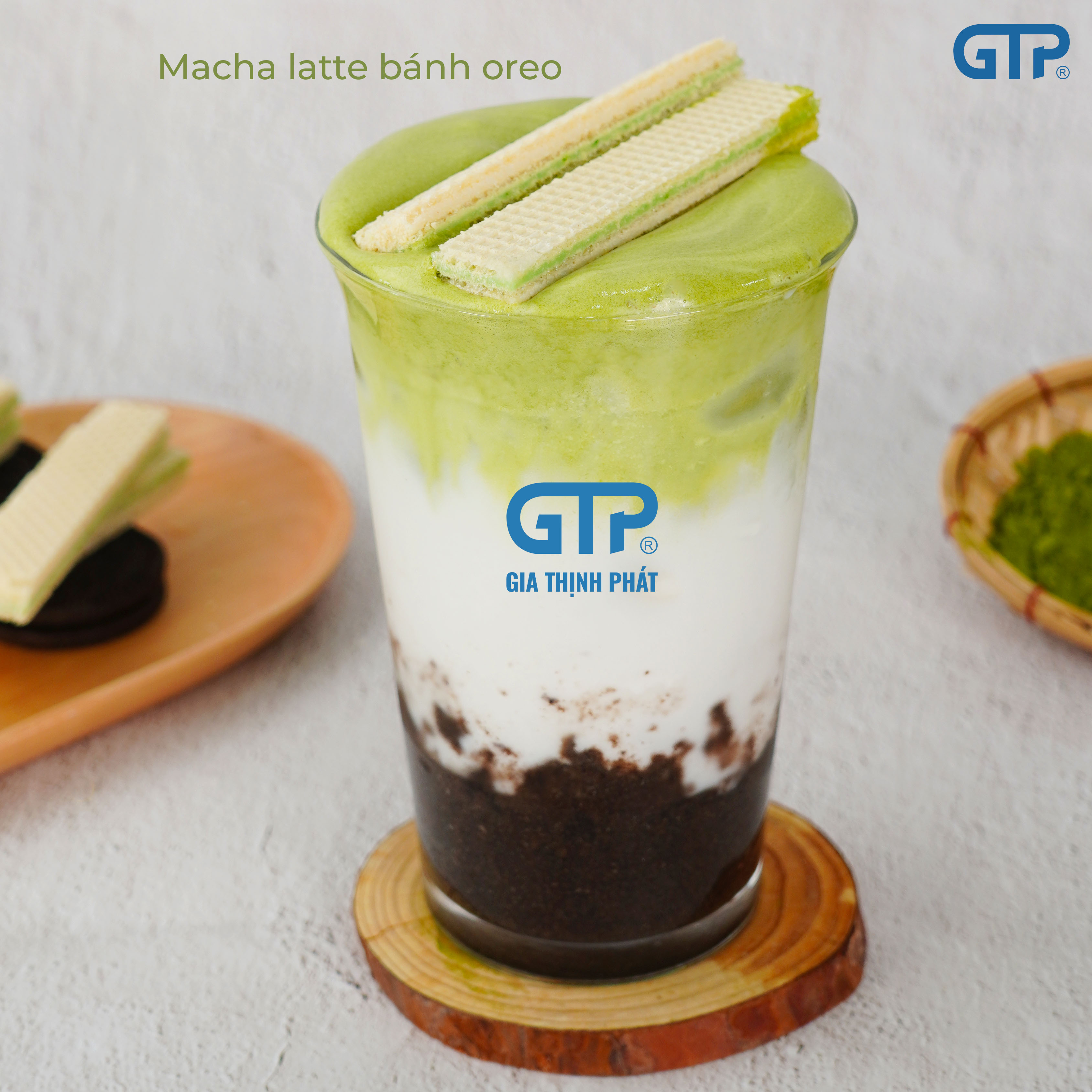 Matcha latte bánh oreo