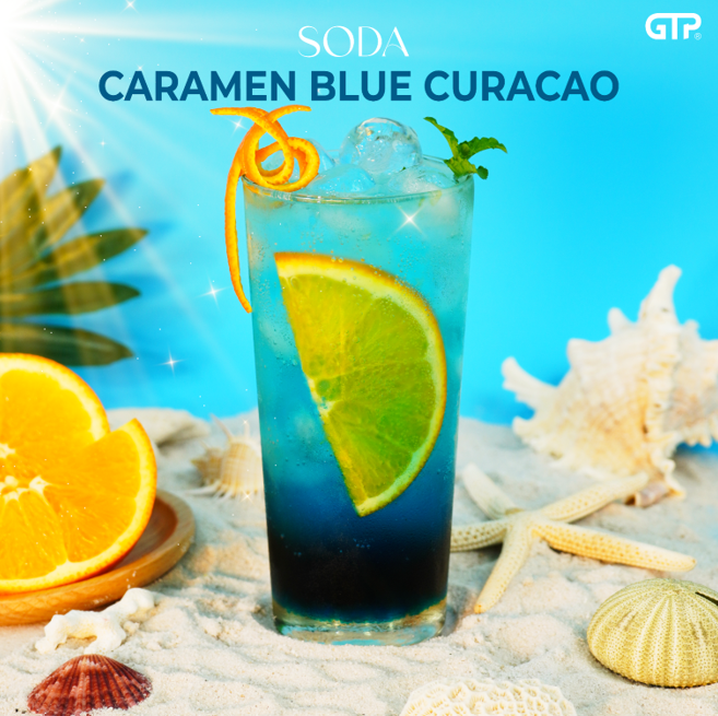 Soda caramen blue curacao