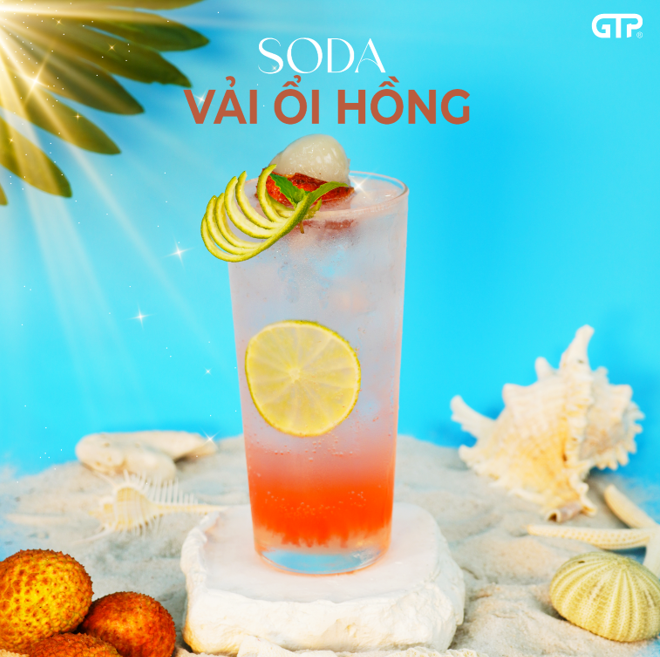 Soda vải ổi hồng