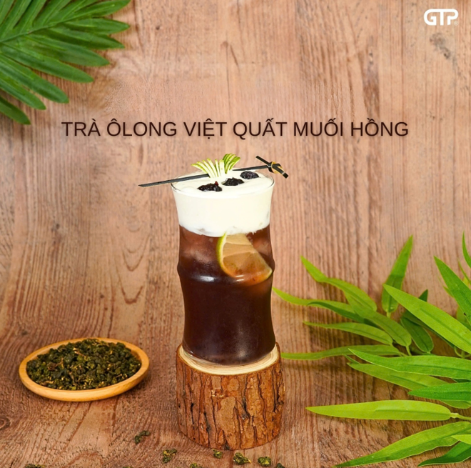 Trà Oolong việt quất muối hồng