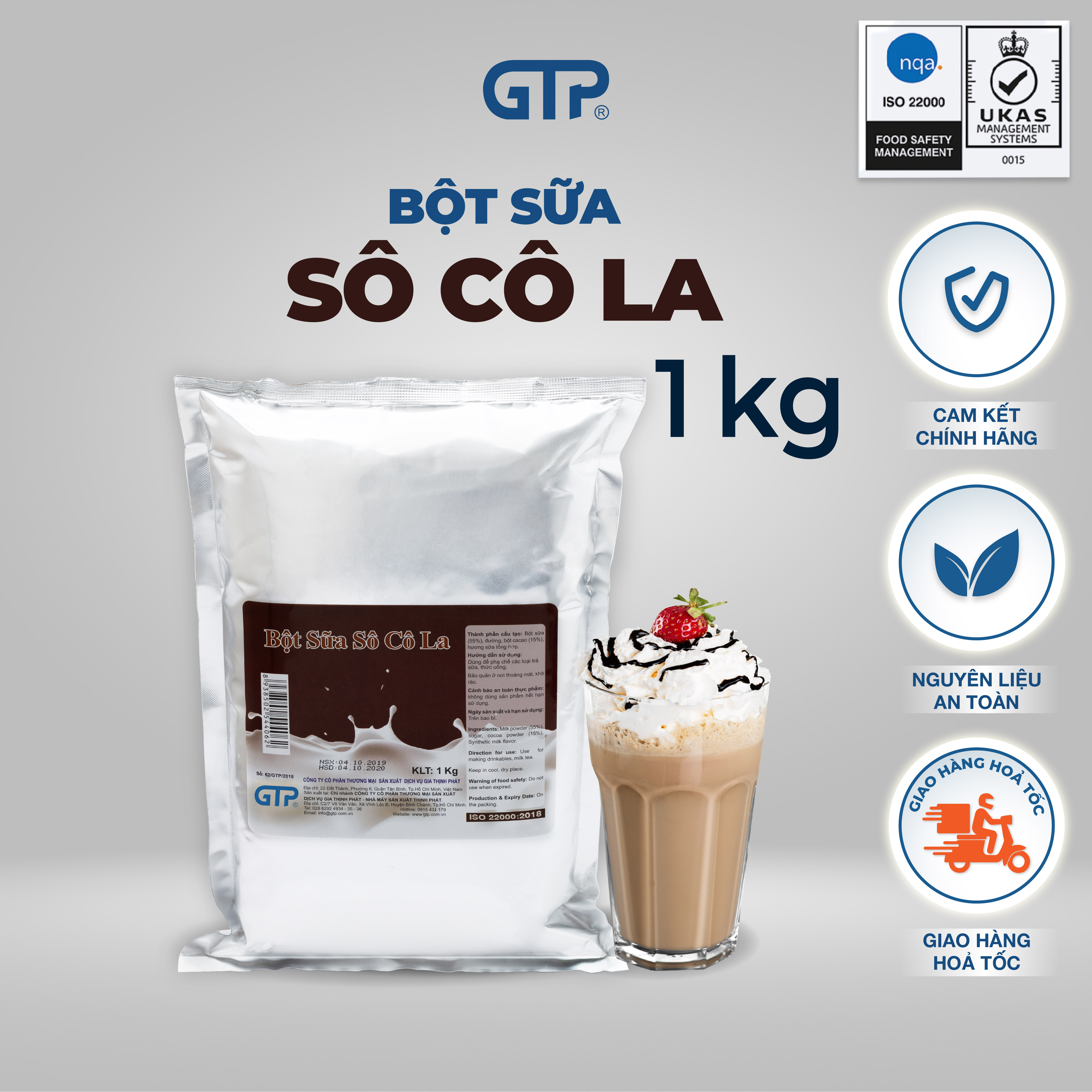 Bột Sữa Socola Cao Cấp GTP (1kg/túi)