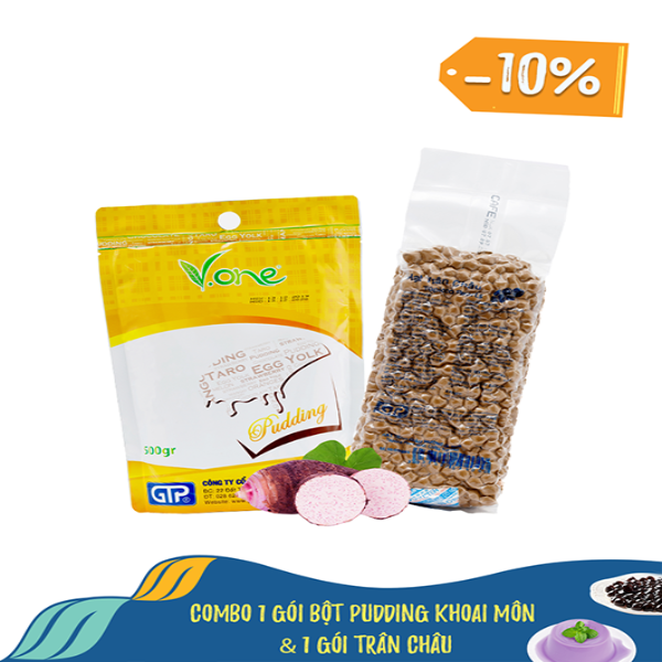 Combo 1 gói Bột pudding Khoai môn & 1 gói Trân châu Combo 1 gói Bột pudding Khoai môn & 1 gói Trân châu