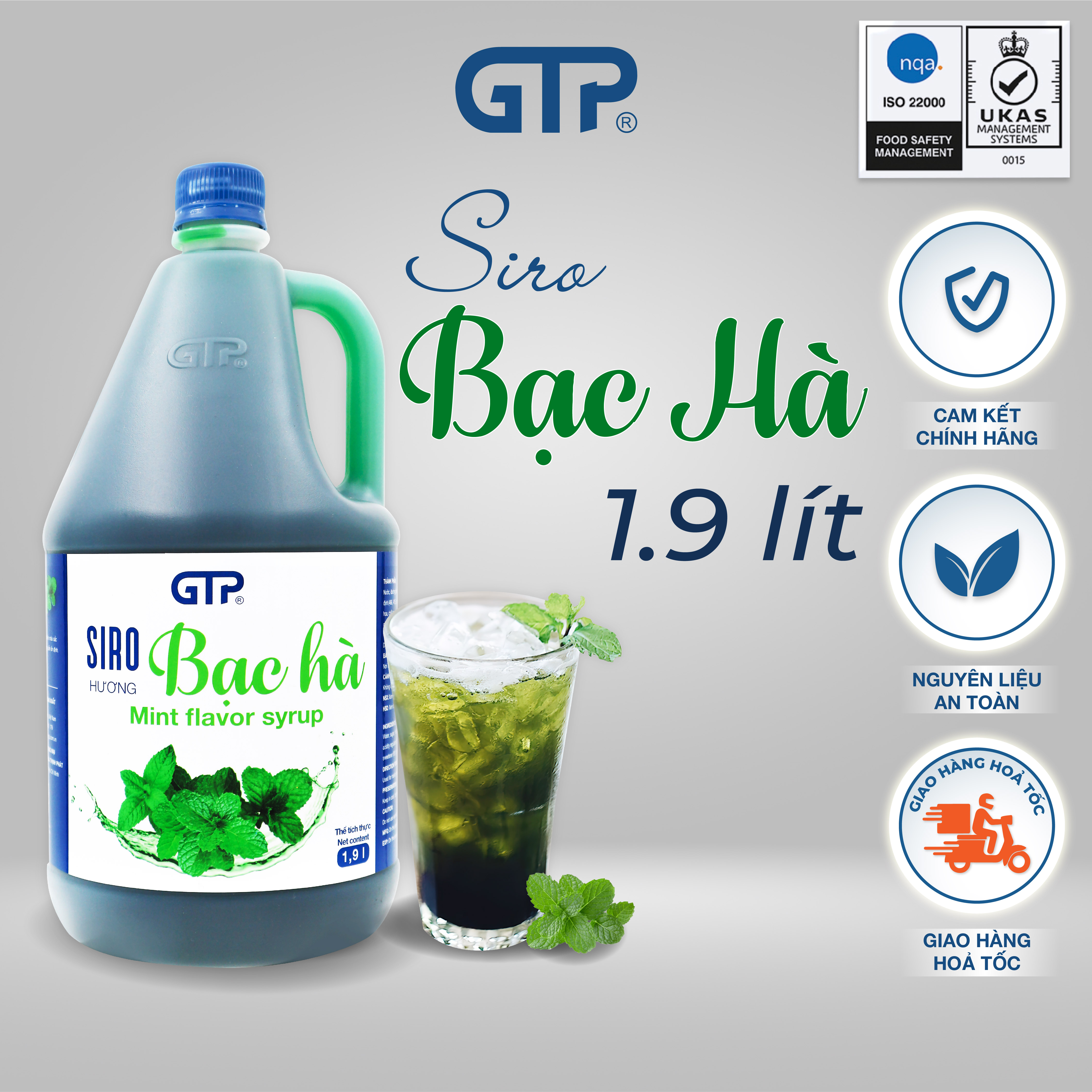 Siro Bạc hà GTP (1.9L/chai)