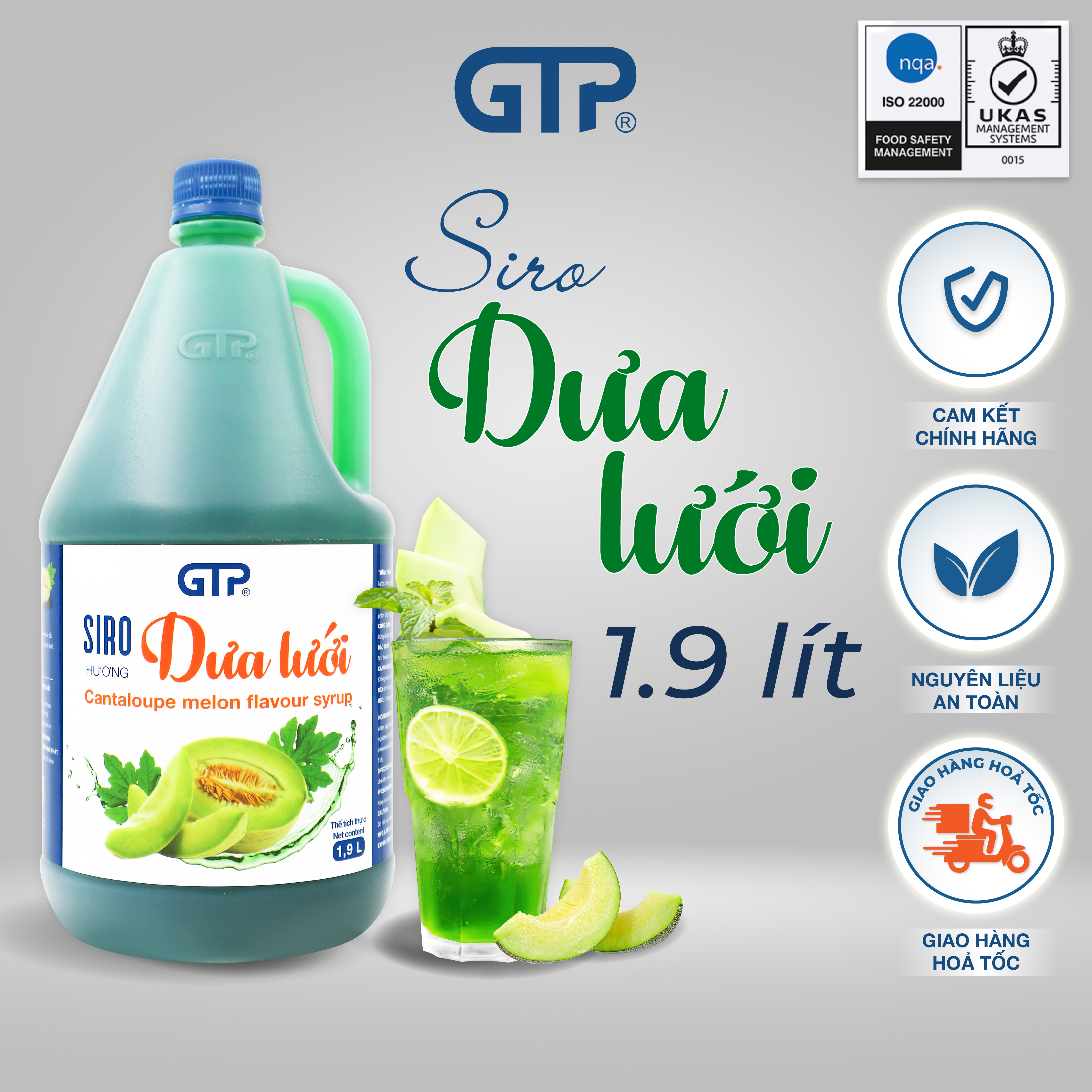 Siro dưa lưới GTP (1.9L/chai)