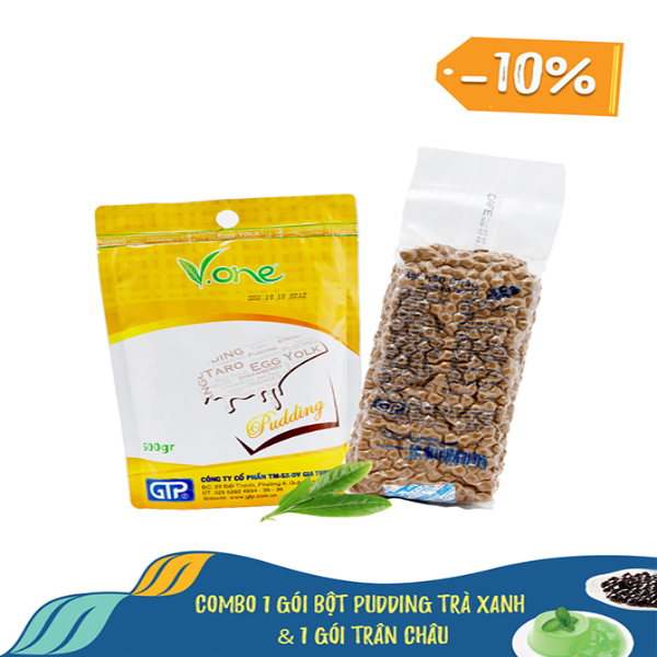 Combo 1 gói Bột pudding Matcha & 1 gói Trân châu Combo 1 gói Bột pudding Matcha & 1 gói Trân châu