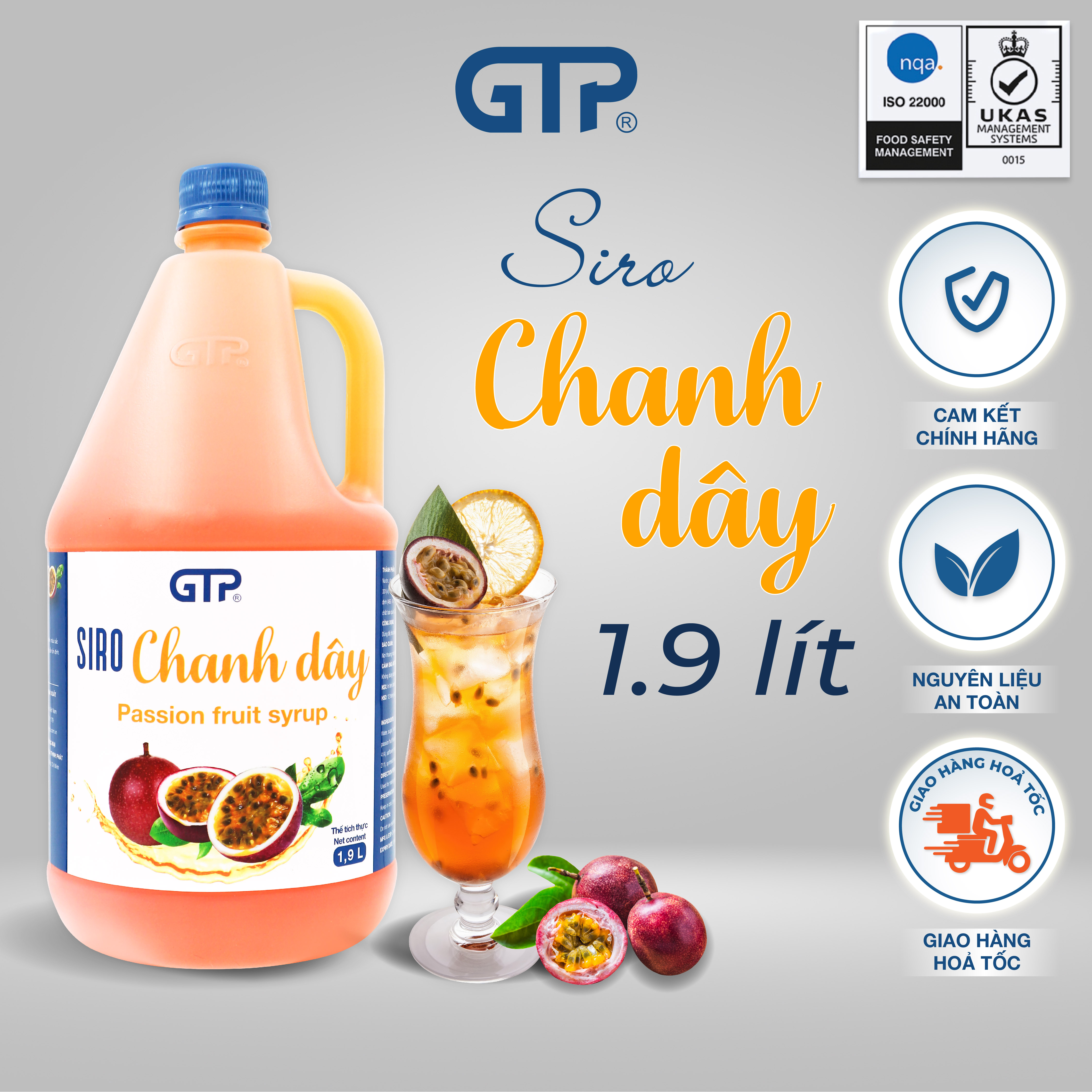 Siro chanh dây GTP (1.9L/chai)