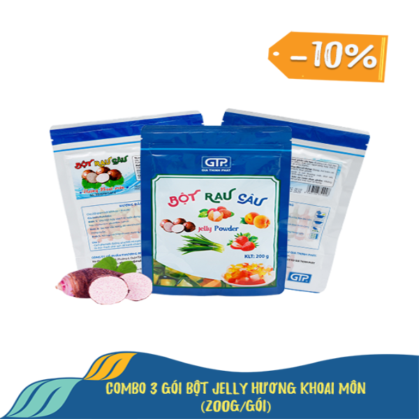 Combo 3 gói Bột Jelly hương Khoai môn (200g/gói) Combo 3 gói Bột Jelly hương Khoai môn (200g/gói)