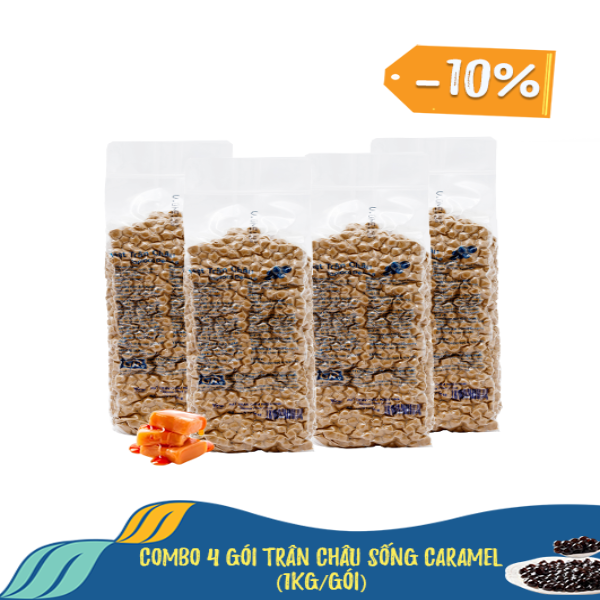 Combo 4 gói trân châu sống Caramel truyền thống (1kg/túi) Combo 4 gói trân châu sống Caramel truyền thống (1kg/túi)
