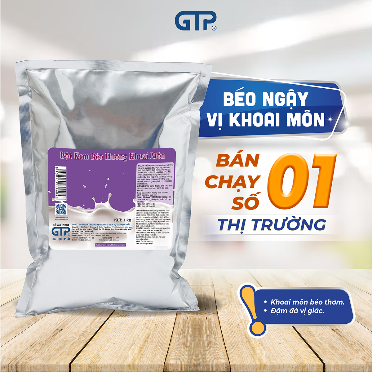 Bột kem béo hương Khoai Môn (1kg/bao)